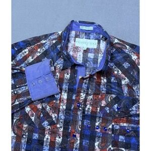 Franky Max Shirt Mens M Paisley Patchwork Pearl Snap Western Cowboy